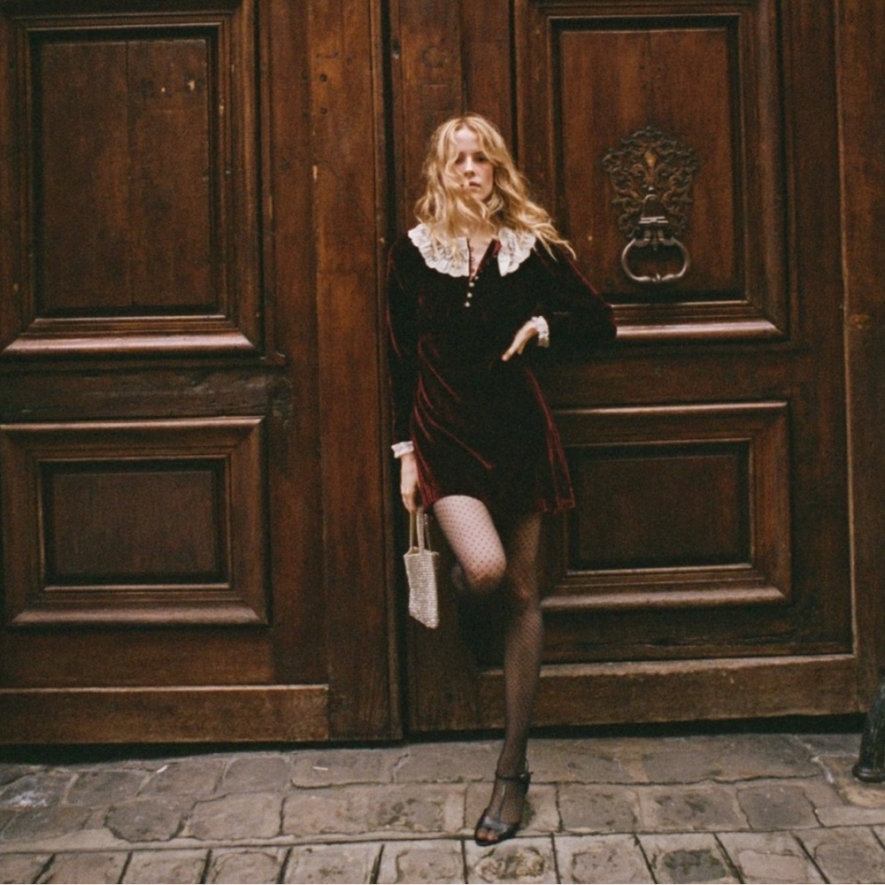 Doen Lisbeth Dress in Vino Rosso, M